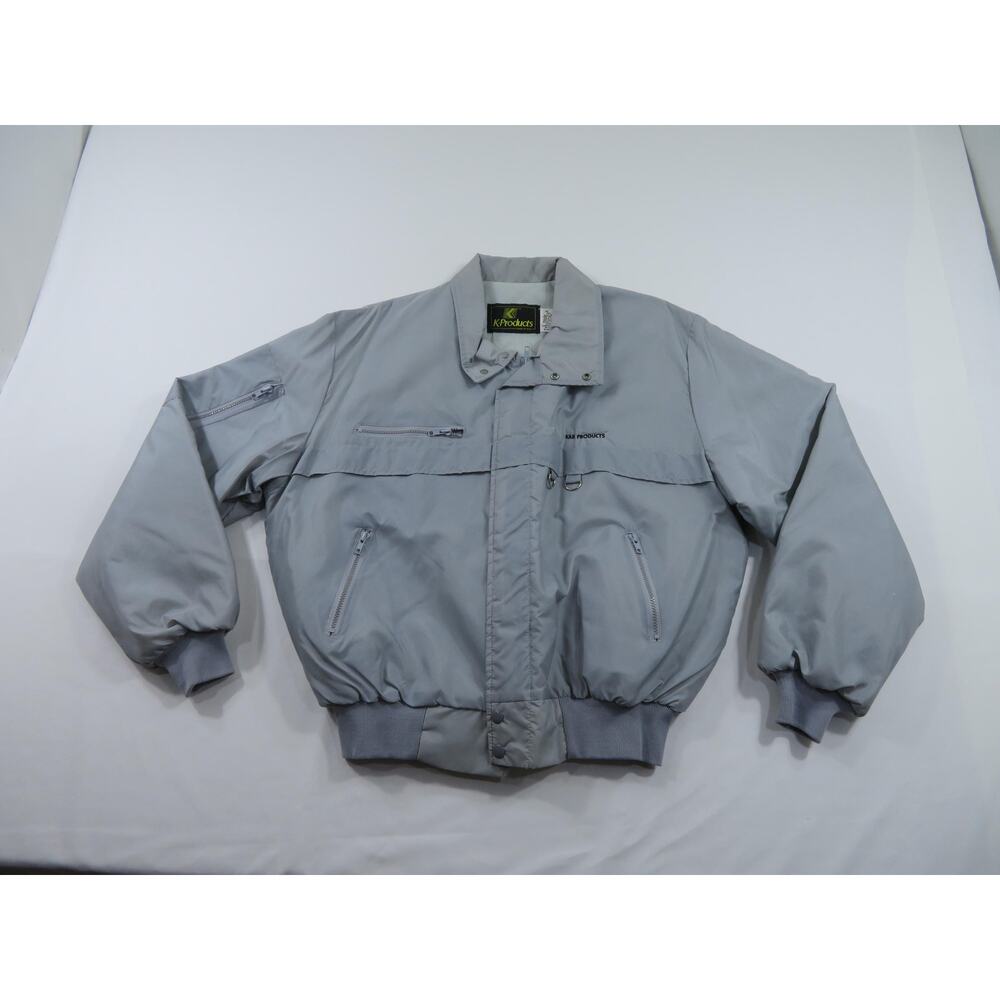 K-Products Bomber Style Ski Jacket Silver Sz 2XL 1990s